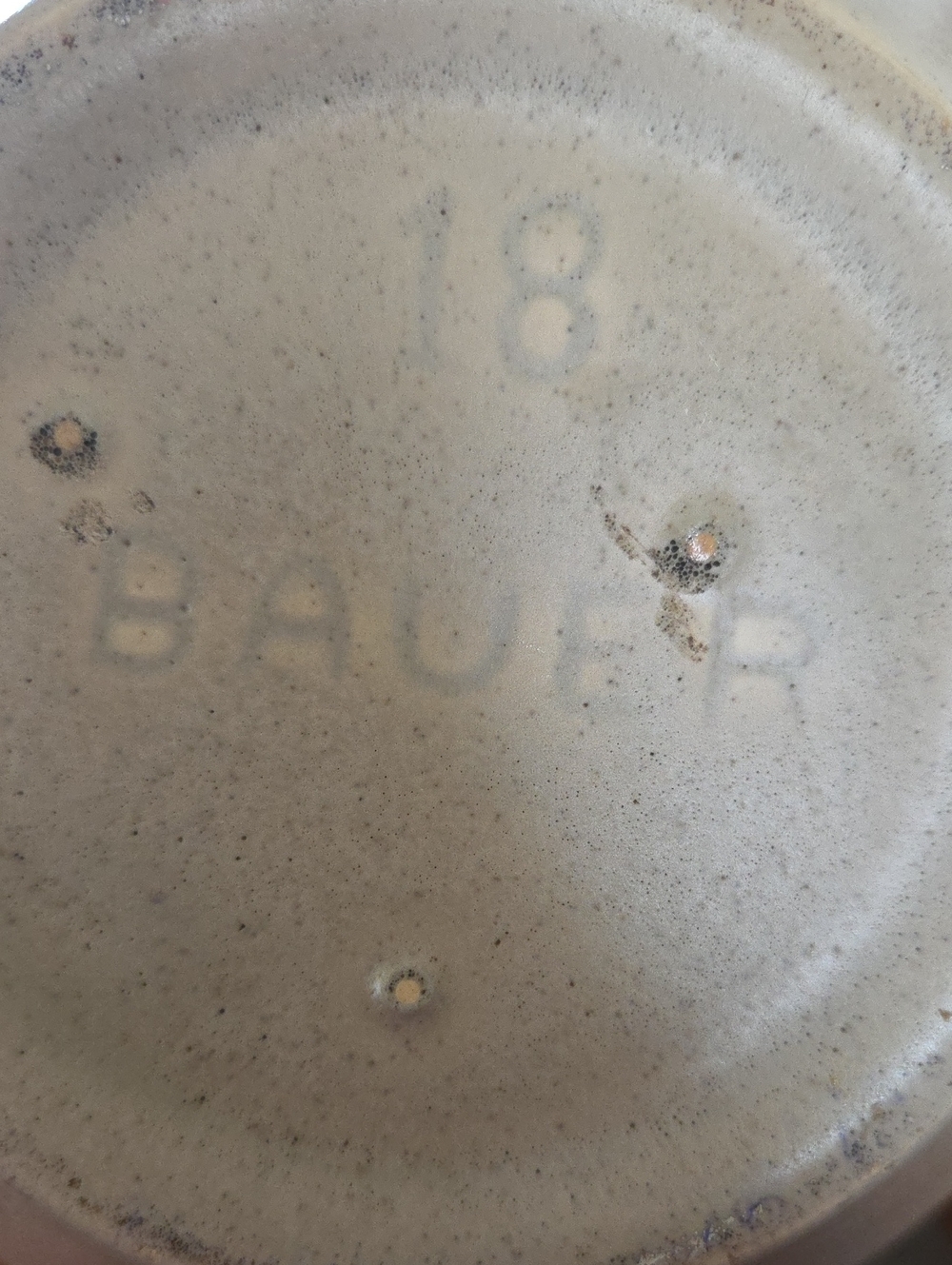 Rare Bauer California Pottery Speckled Biege Nesting Bowl #18 MCM Vintage